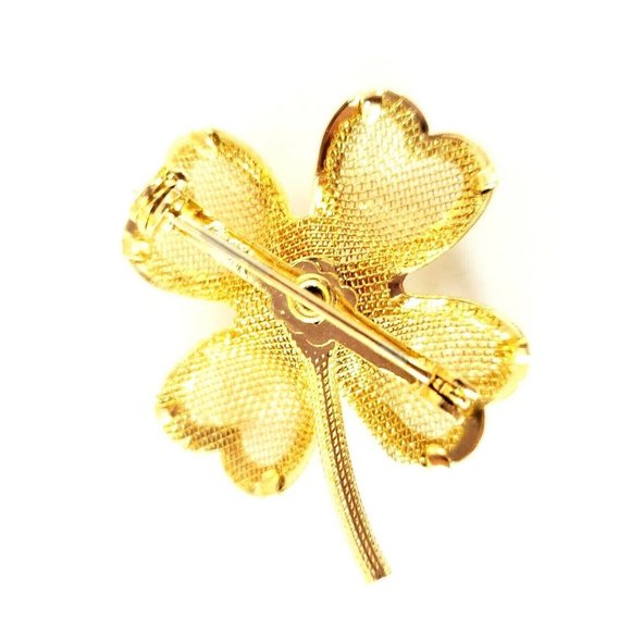 Vintage Signed Coro Four Leaf Clover Pin - Picture 8 of 12
